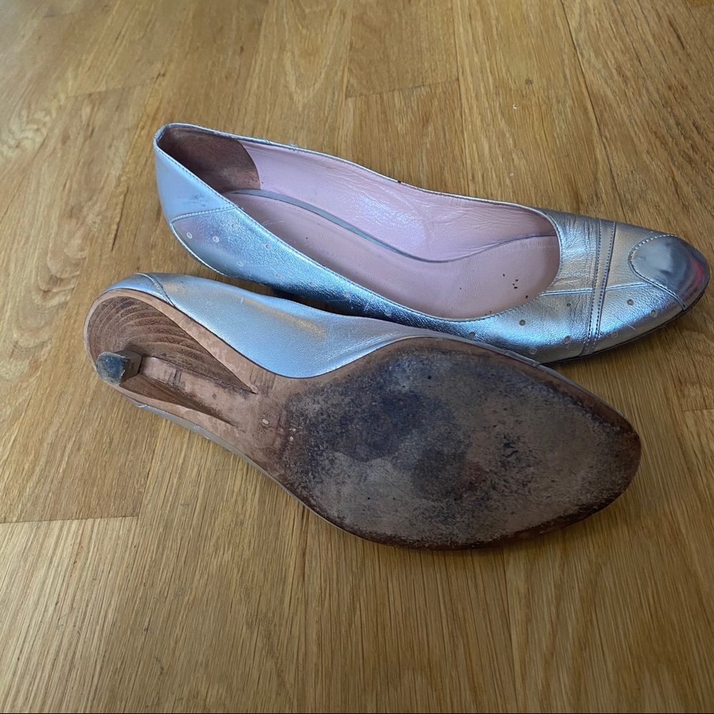 Giuseppe Zanotti Silver Kitten Heels 40.5 - Picture 10 of 10